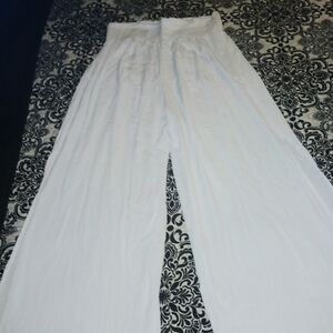 Wide Leg White High-Waist Palazzo Pants